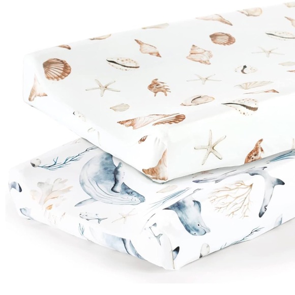 ❗️Ocean and Seashell Themed Fitted Crib Sheets - Picture 1 of 9